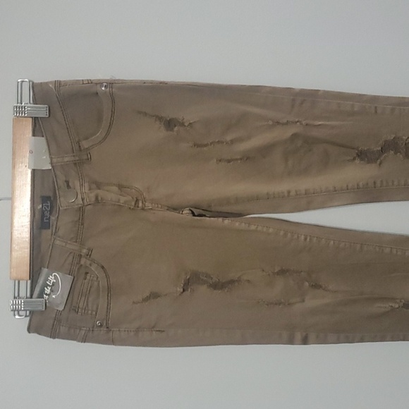 Nwt RUE21 JEANS WOMENS Sz 0 Brown Distressed ripped Get The Lift Lightweigt New - Picture 3 of 10